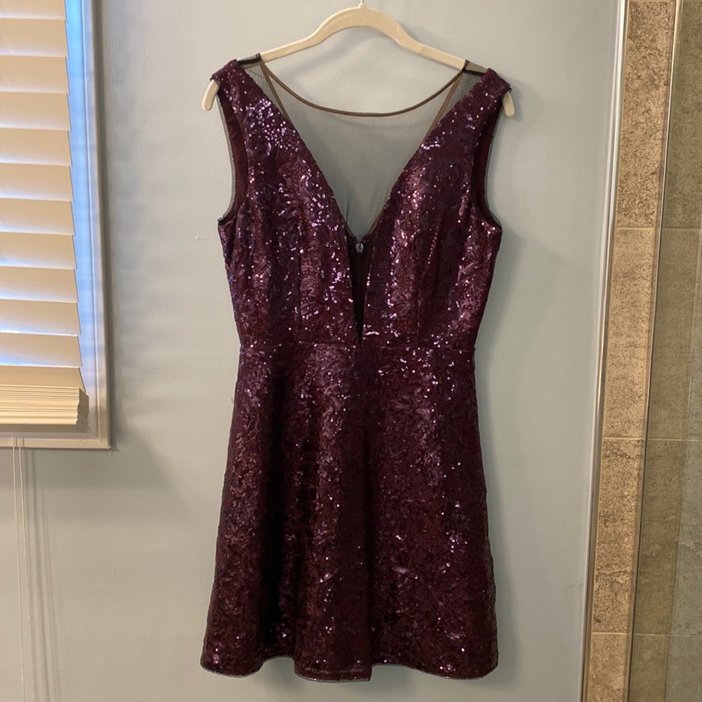 Purple Sequin Dress BCBG MaxAzria Size 6